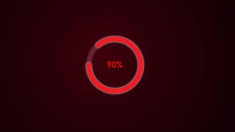 Red color glowing abstract loading circle with illustration dark red backgr.. Stock Illustration