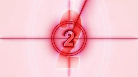 Red color glowing countdown on white background Stockillustratie