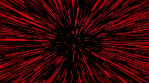 Red color hyperdrive on a black background, stars Stock Footage 169729678