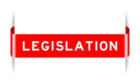 Red color inserted label banner with word legislation on white background Stock Illustration
