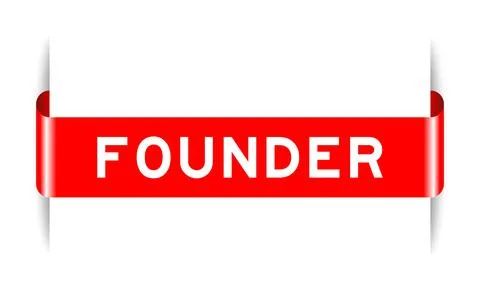 Red color inserted label banner with word founder on white background Stock Illustration