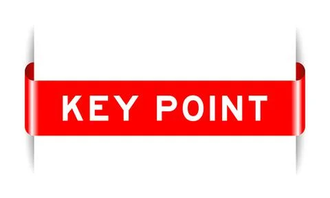 Red color inserted label banner with word key point on white background Stock Illustration