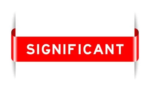 Red color inserted label banner with word significant on white background Illustrazione stock