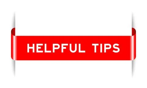 Red color inserted label banner with word helpful tips on white background Stock Illustration