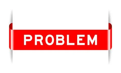 Red color inserted label banner with word problem on white background 스톡 일러스트