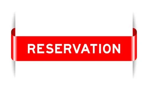 Red color inserted label banner with word reservation on white background イラスト素材