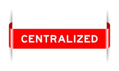 Red color inserted label banner with word centralized on white background Illustrazione stock