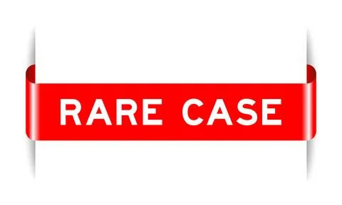 Red color inserted label banner with word rare case on white background Stock Illustration
