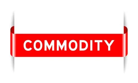 Red color inserted label banner with word commodity on white background Stock Illustration