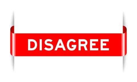 Red color inserted label banner with word disagree on white background Stock Illustration
