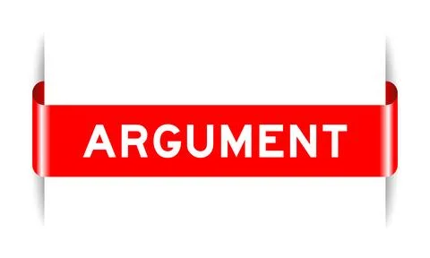 Red color inserted label banner with word argument on white background Stock Illustration