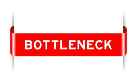 Red color inserted label banner with word bottleneck on white background イラスト素材