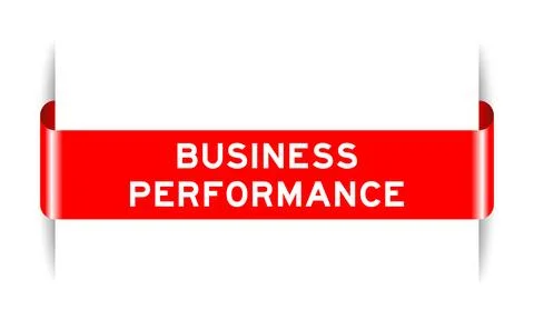 Red color inserted label banner with word business performance on white bac.. Stock Illustration