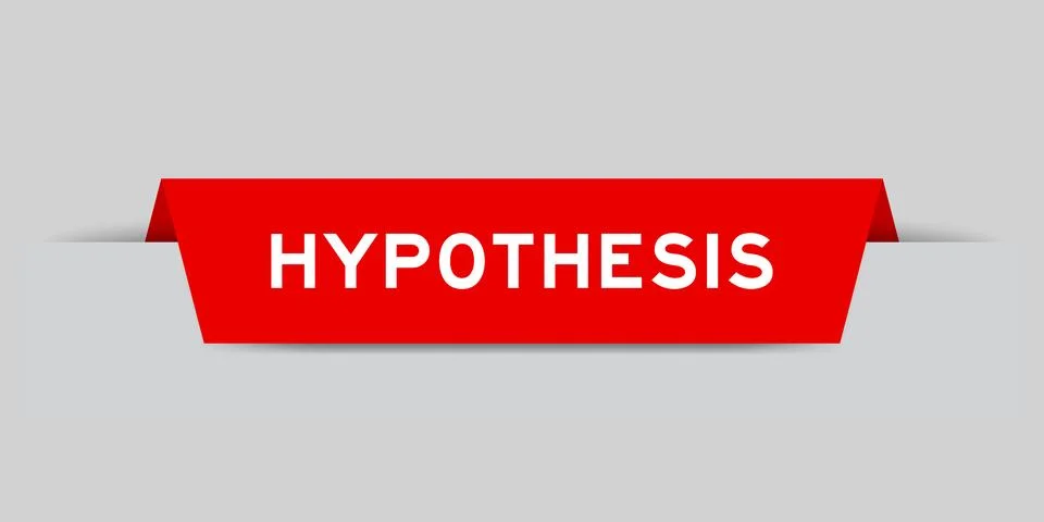 Red color inserted label with word hypothesis on gray background Stock Illustration