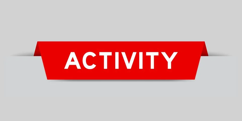 Red color inserted label with word activity on gray background Stock Illustration