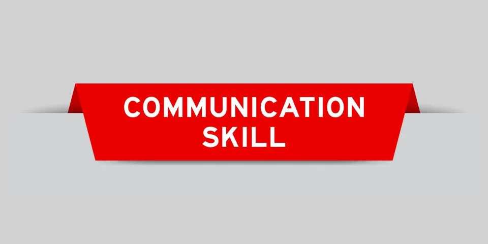 Red color inserted label with word negotiation skill on gray background Stock Illustration