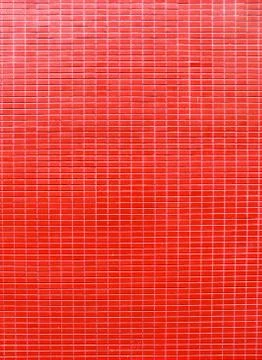 Red color mosaic wall pattern Foto stock