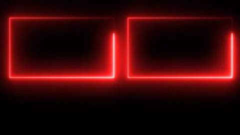 Red color neon light effect of Two Rectangle frames animated on black background Stock Footage 317862025