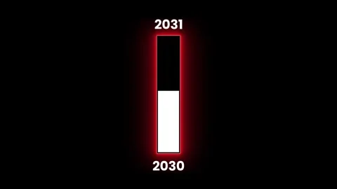 Red color neon line loading bar from 2030 to 2031 animation Stock Footage 322922803