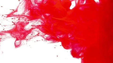 Red color paint ink paint ink water slow motion full hd video smoke background Stock Footage 83100822