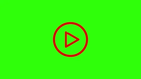 Red color play button. Video play icon, video symbol on green background. T.. Stock Footage 304718538