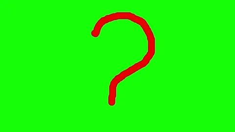 A red color question mark drawn animation on green screen Stock Footage 275837292