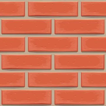 Red color realistic brick wall seamless pattern 스톡 일러스트