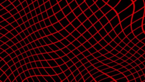 Red color retro style wavy grid moving Stock Footage 285992187