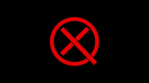 Red color simple stroke X mark animation with black background 스톡 동영상 301617397