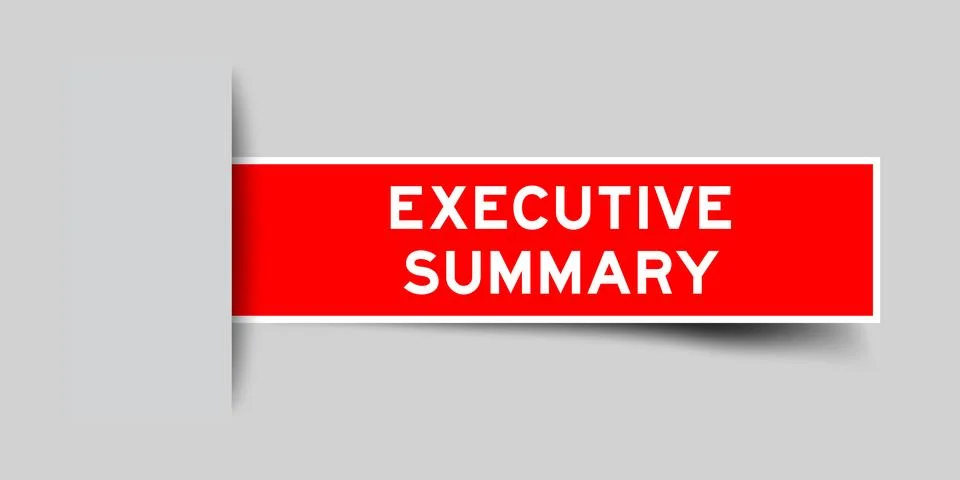 Red color square shape sticker label with word executive summary inserted i.. Stock Illustration