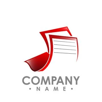 Red color Stacked papers vector icon flat style illustration for web, mobile, Stock Illustration