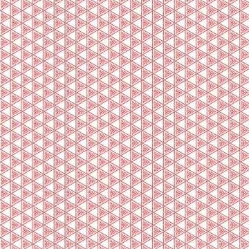 Red color symmetrical pattern layout on solid white sheet of wallpaper Stock Illustration