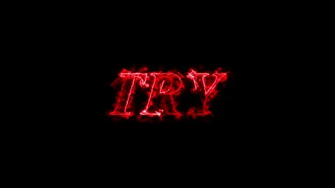 Red Color TRY text Glitch effect animation on black background. Digital glitch Stockbeeldmateriaal 276095898