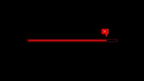 Red color uncommon loading bar isolated on black background. Stock Illustration