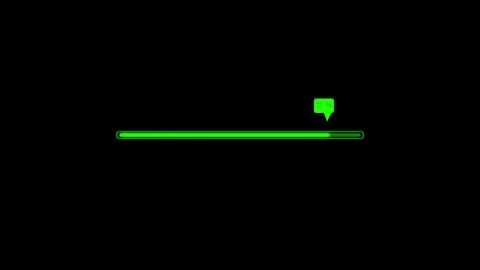 Red color uncommon loading bar isolated on black background. Stock Illustration