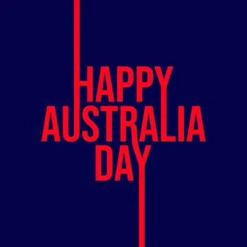 Red color vector typography of Happy Australia day on blue background Stock Illustration