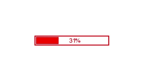 Red color waiting progress bar animation on white background Vidéo 301617415