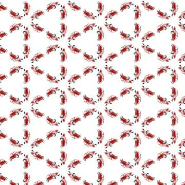 Red colored car pattern texture on a white background. Stock Illustration