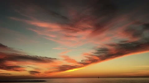 Red colored cloudscape sunset Stock-Footage 150383755