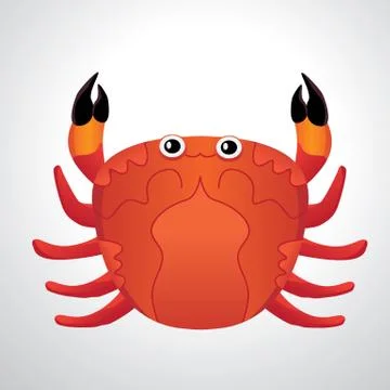 Red colored crab with patch of reflected light abstract Stock Illustration