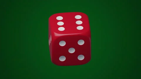 Red colored plastic dice, white dots. Infinite rotation clip Stock Footage 160259648