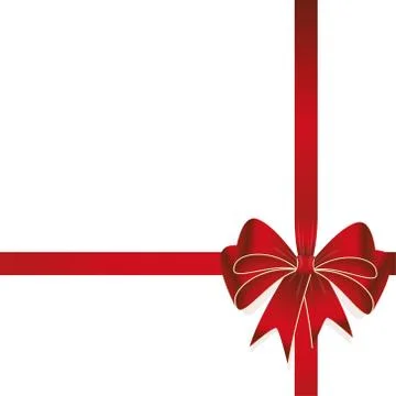 Red colored ribbon bow Illustrazione stock