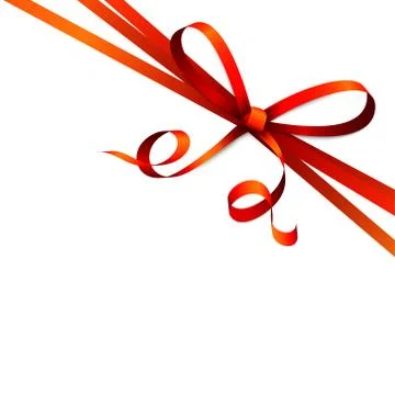 Red colored ribbon bow Stock Illustration