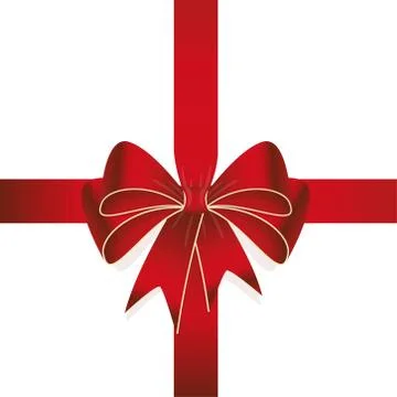 Red colored ribbon bow Stock Illustration