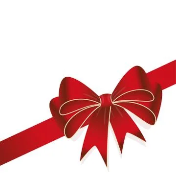 Red colored ribbon bow Illustrazione stock