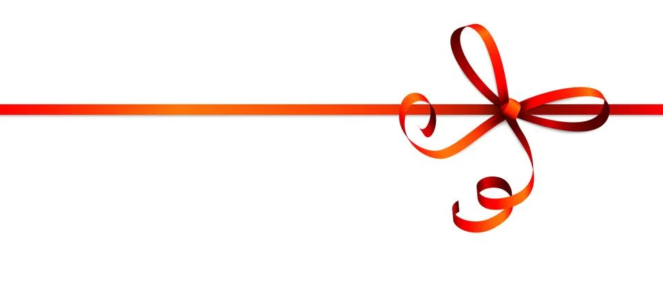 Red colored ribbon bow 스톡 일러스트