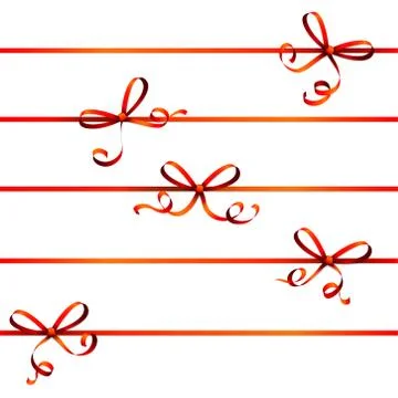 Red colored ribbon bow 스톡 일러스트