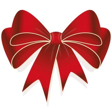 Red colored ribbon bow Stock Illustration
