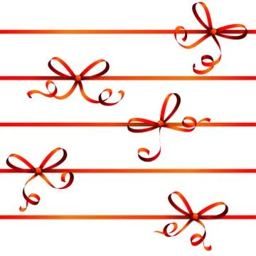 Red colored ribbon bow Stock Illustration