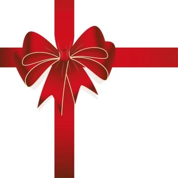 Red colored ribbon bow Illustrazione stock